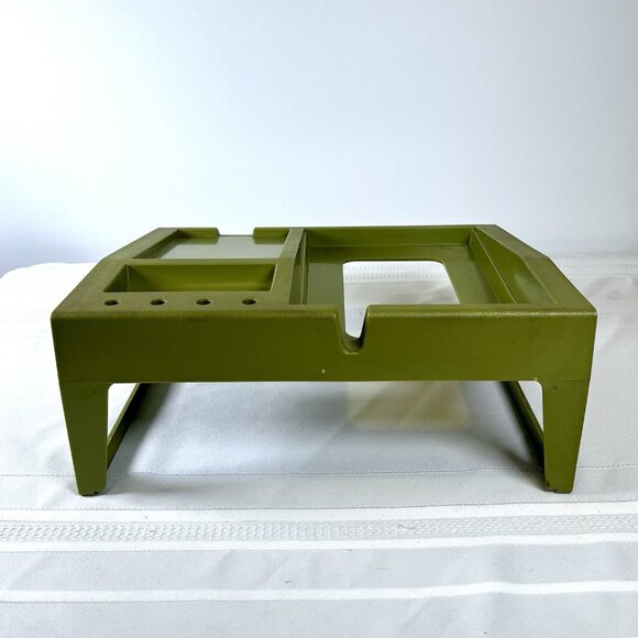 Vintage Rubbermaid Desk Organizer Avocado Green Mid Century Office Caddy MCM - Picture 4 of 9
